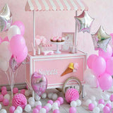 Toile de fond de Ballons roses Gâteau Douche de bébé S-3084
