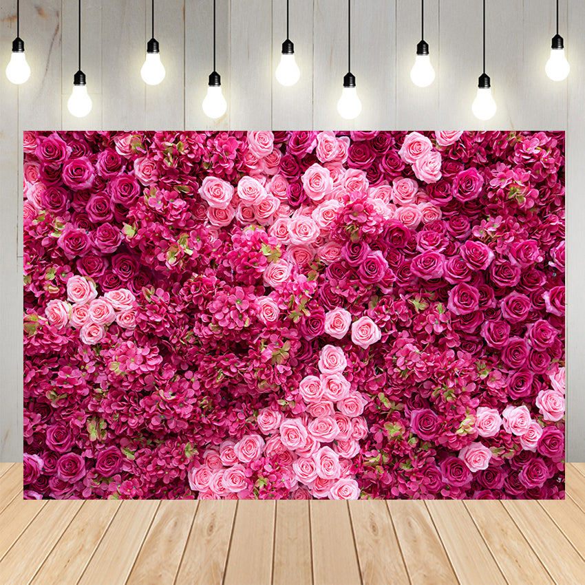 Red and Pink Roses Flower Wedding Backdrop
