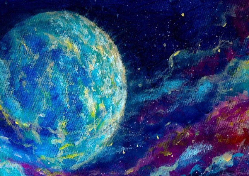 Fantasy Universe Planets Cloud Oil Painting Astronomy Space Backdrop
