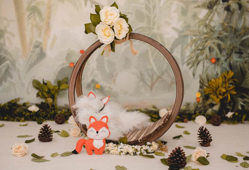 Cartoon Forest Fox Backdrop for Baby Children Photography