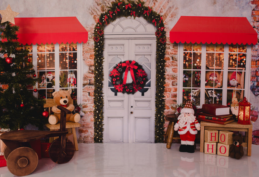 Christmas Front Door Backdrop for Photography