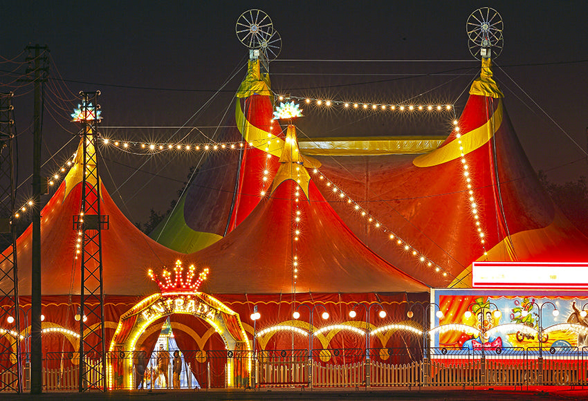 Circus Shining Lights Cartoon Photography Backdrop