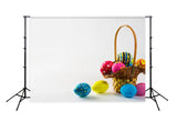 Colorful Easter Eggs Basket Backdrop for Photography SH028