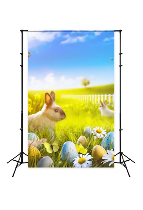 Spring Bunny Easter Eggs Backdrop for Photo Shoot SH-216