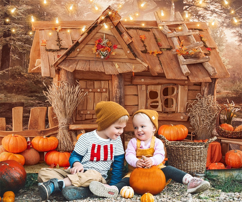 Halloween Pumpkins Autumn Backdrop for Photography