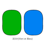 Toile de fond photo pliable double face verte et bleue 5x6.5ft (1.5x2m) ZC02