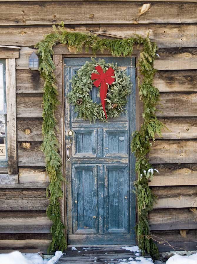 Christmas Wreath Wood Door Decoration Photography Backdrop KAT-97