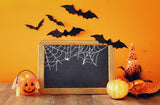 Chalkboard Background Cute Bats and Pumpkins Halloween Backdrops IBD-H19140