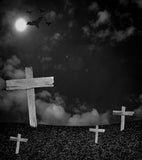 Toile de Fond d'Halloween Croix énorme sur fond noir DBD-P19097