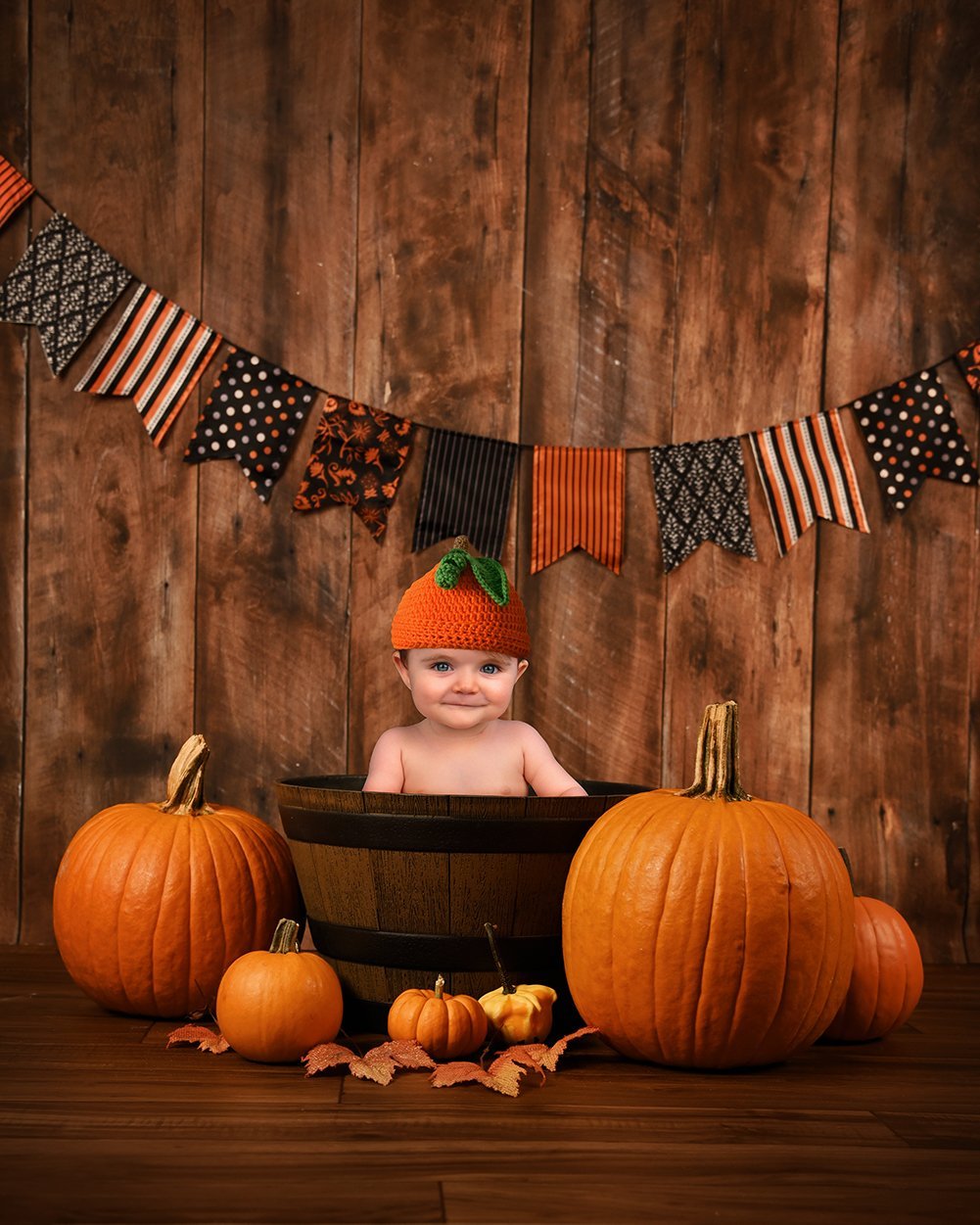 Festival Backdrops Halloween Backdrops Wood and Flag Background Children Background