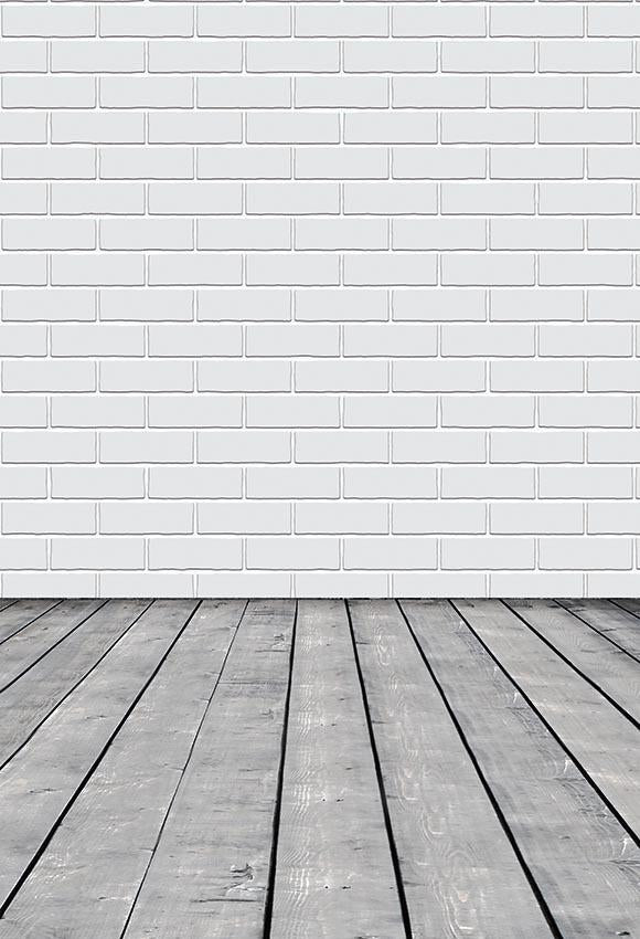 White Brick Wall Photo Booth Backdrop LV-038