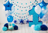 1st Birthday Balloons Cake Backdrop for Photography Party Decor