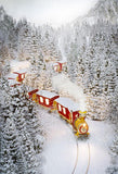 Winter Snow Forest Scenery Little Train Backdrop for Photo Booth