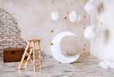 White Clouds Moon Baby Backdrop for Photo Studio LV-1445