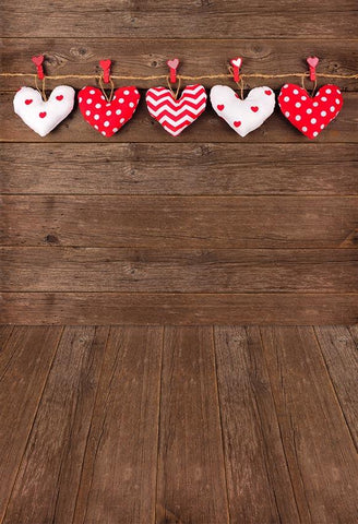 Love Heart Brown Wood Backdrop for Photo Studio LV-1533