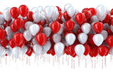 Red White Balloons Birthday Backdrop for Photography Party Decor