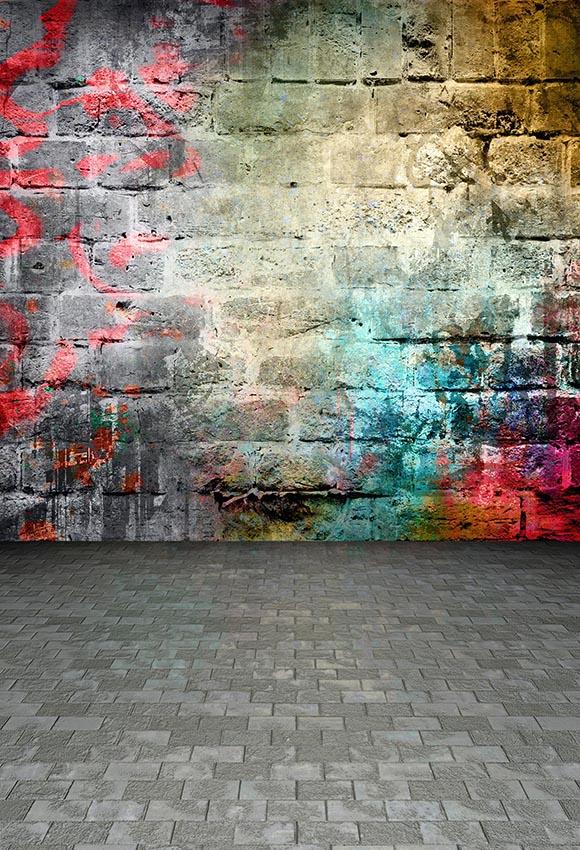 Photo Backdrop Graffiti Old Brick Wall LV-280