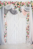 Wedding Arch Photo Backdrop Floral Decorations Whitewashed Wood Backdrop LV-298