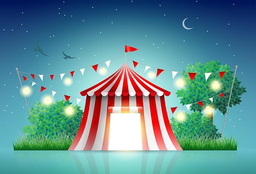 Circus Carnival Night Sky Lights Backdrop for Photography LV-526