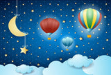 Moon Stars Clouds Photography Backdrop for Children Bday Party  LV-663