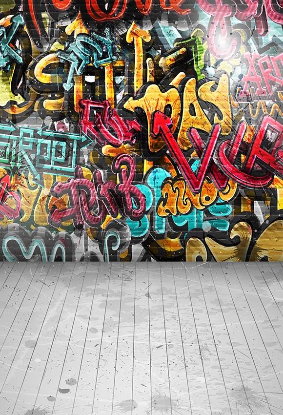 Graffiti Brick Wall Backdrop for Photography LV-722