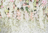 White Flowers Curtain Decoration Backdrops for Photography LV-948