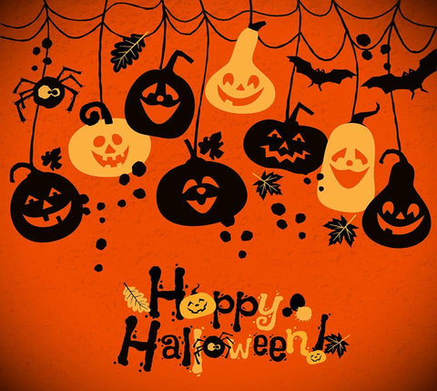 Toile de Fond d'Halloween Lanternes de Citrouille Joyeux Halloween DBD-H19014